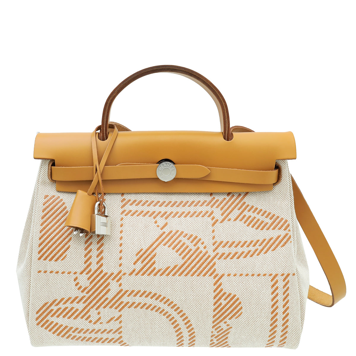 Hermes Tricolor Herbag Zip Retourne 31 Relief Brides de Gala Toile Bag-Hermes-THE CLOSET