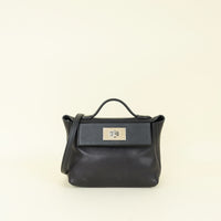 Hermes Noir 24/24 21 Swift Leather Bag