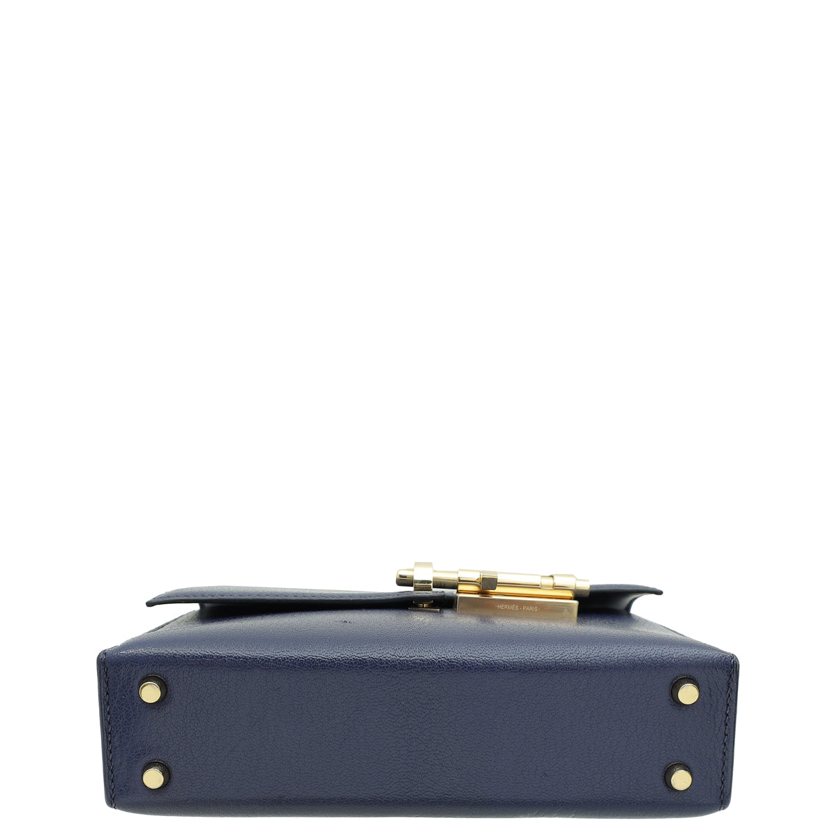 Hermes Bleu Encre Chevre Mysore Verrou Chaine Mini Bag