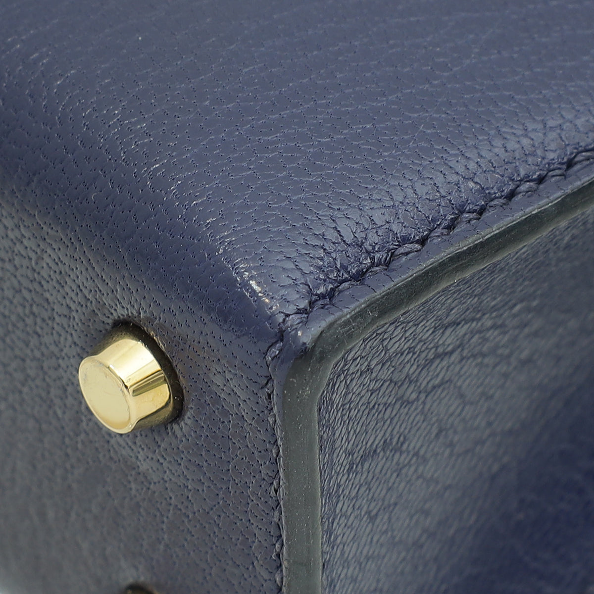 Hermes Bleu Encre Chevre Mysore Verrou Chaine Mini Bag