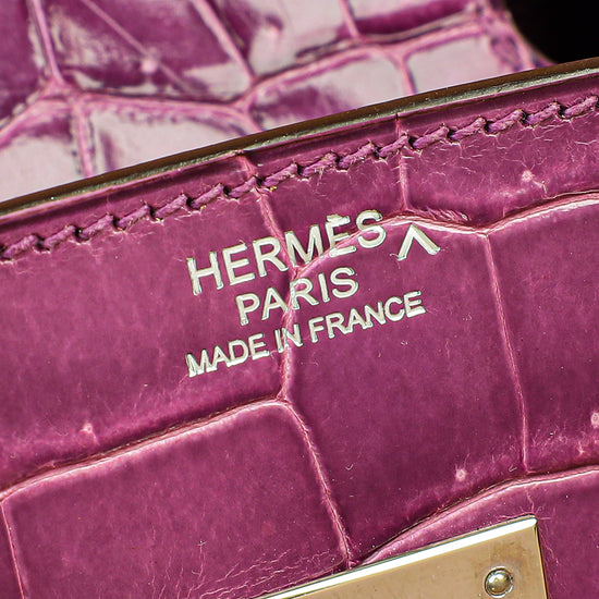 Hermes Violet Shiny Porosus Crocodile Birkin 30 Bag-Hermes-THE CLOSET