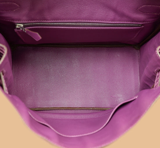 Hermes Violet Shiny Porosus Crocodile Birkin 30 Bag-Hermes-THE CLOSET