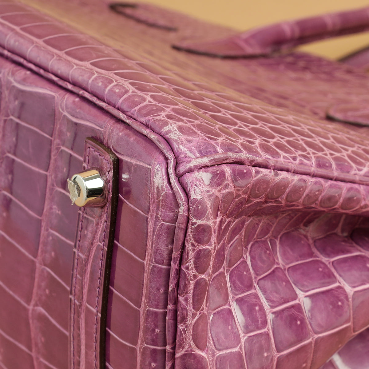 Hermes Violet Shiny Porosus Crocodile Birkin 30 Bag-Hermes-THE CLOSET