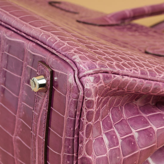 Hermes Violet Shiny Porosus Crocodile Birkin 30 Bag-Hermes-THE CLOSET