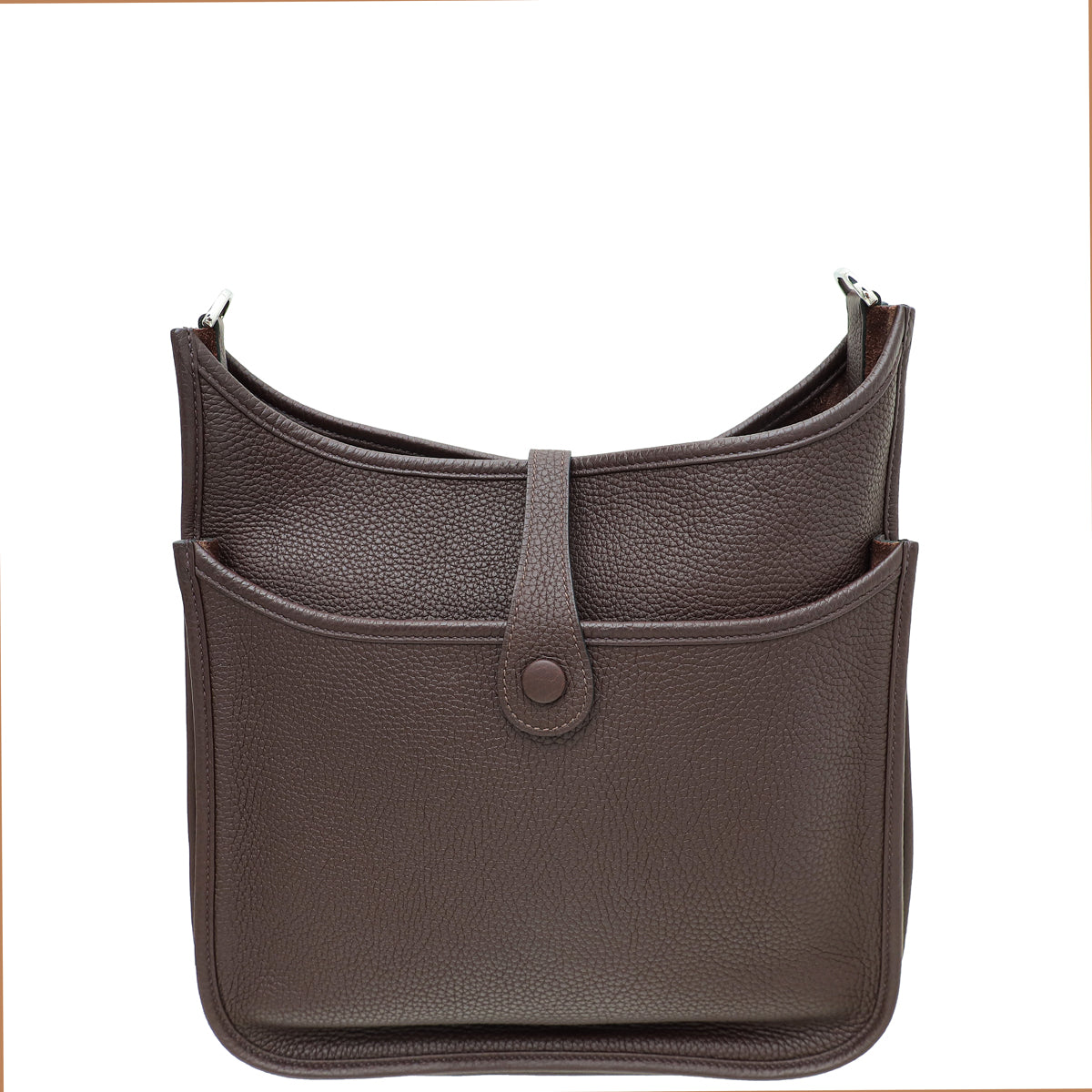 Hermes Chocolate Evelyne III PM Bag W/ Flipperball Sangle Strap-Hermes-THE CLOSET