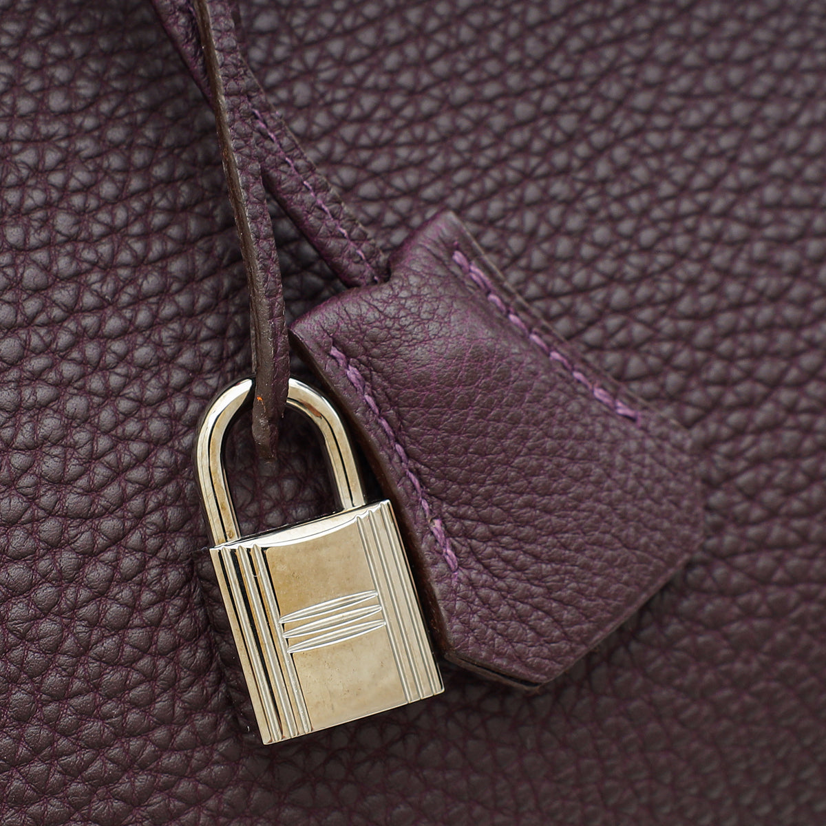 Hermes Raisin Birkin 35 Bag W/ 2 Twilly