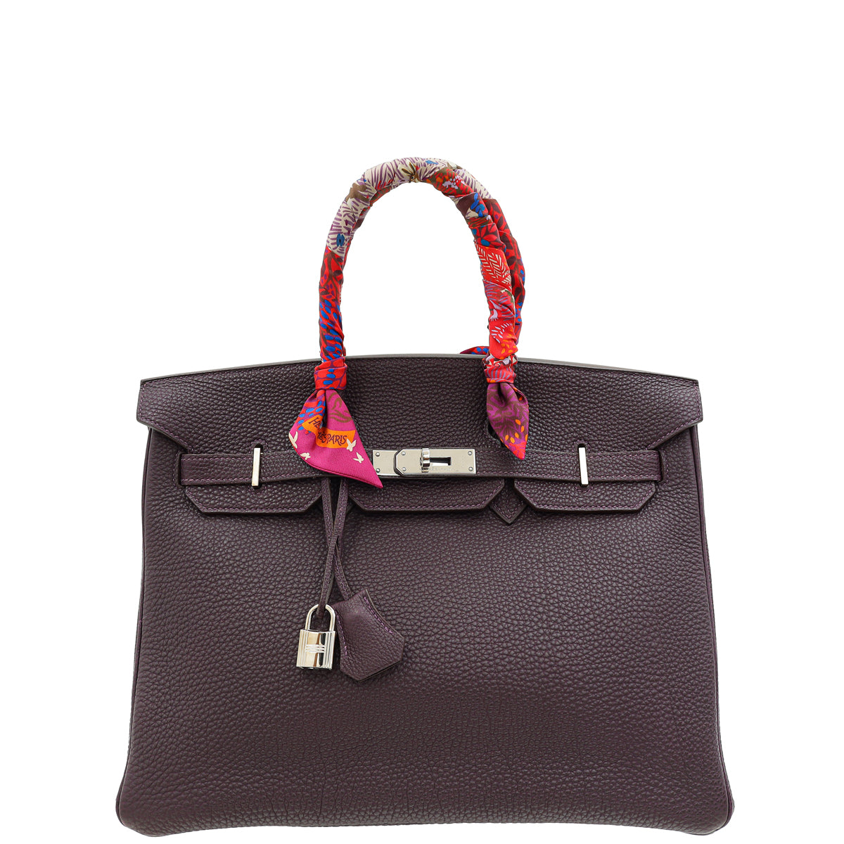 Hermes Raisin Birkin 35 Bag W/ 2 Twilly