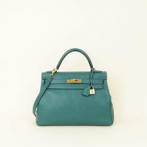 Hermes Malachite Retourne Kelly 32 Bag