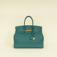 Hermes Malachite Birkin 35 Bag