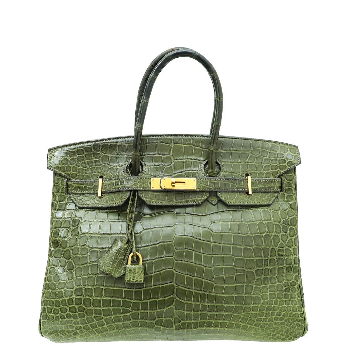 Hermes Vert Veronese Matte Crocodile Porosus Birkin 35 Bag-Hermes-THE CLOSET