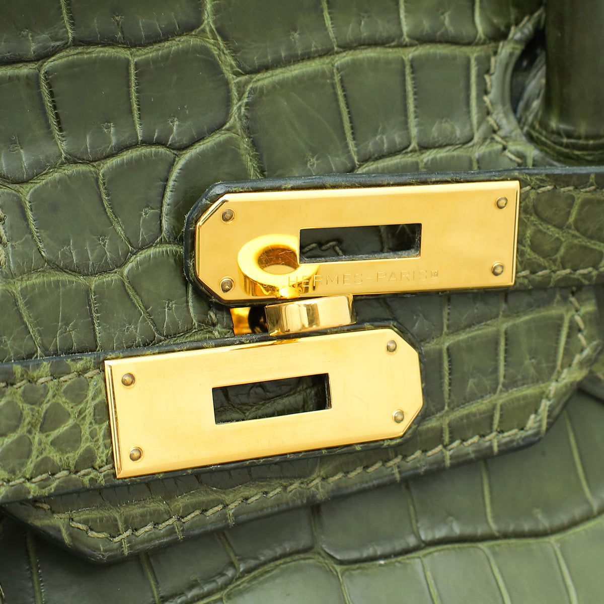Hermes Vert Veronese Matte Crocodile Porosus Birkin 35 Bag