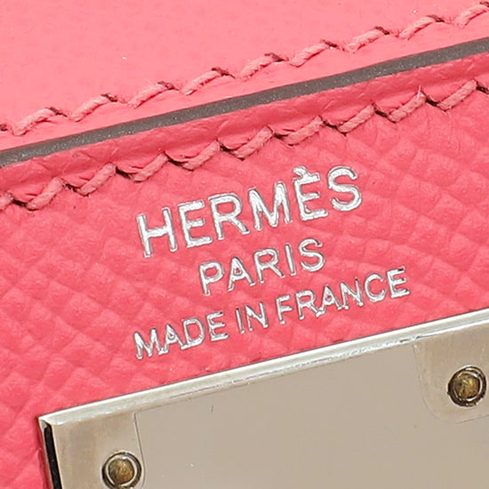 Hermes Rose Azalee Kelly 28 Sellier Bag W/ Twilly