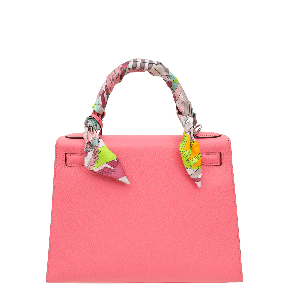 Hermes Rose Azalee Kelly 28 Sellier Bag W/ Twilly-Hermes-THE CLOSET