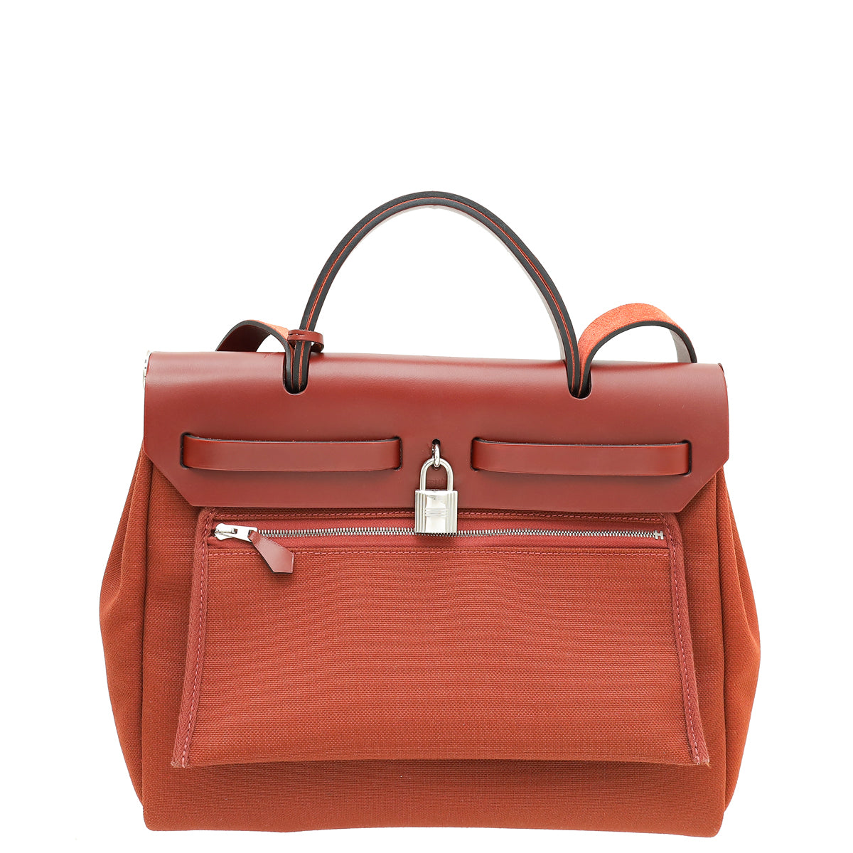 Hermes Rouge H Toile Herbag PM Bag-Hermes-THE CLOSET