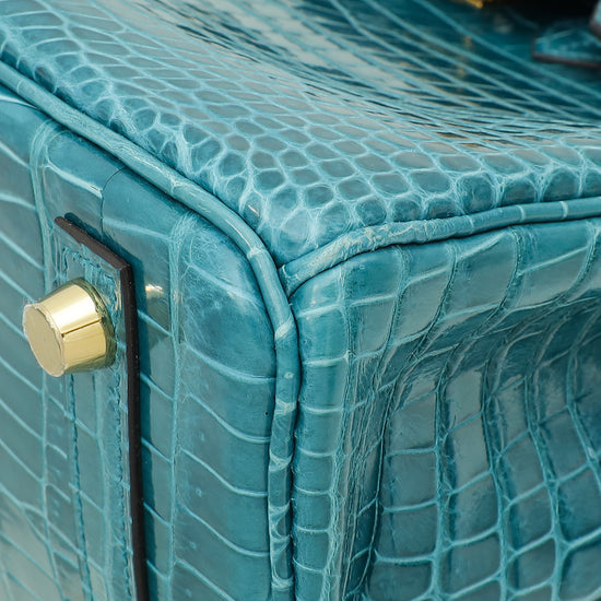 Hermes Colvert Shiny Porosus Crocodile Birkin 25 Bag