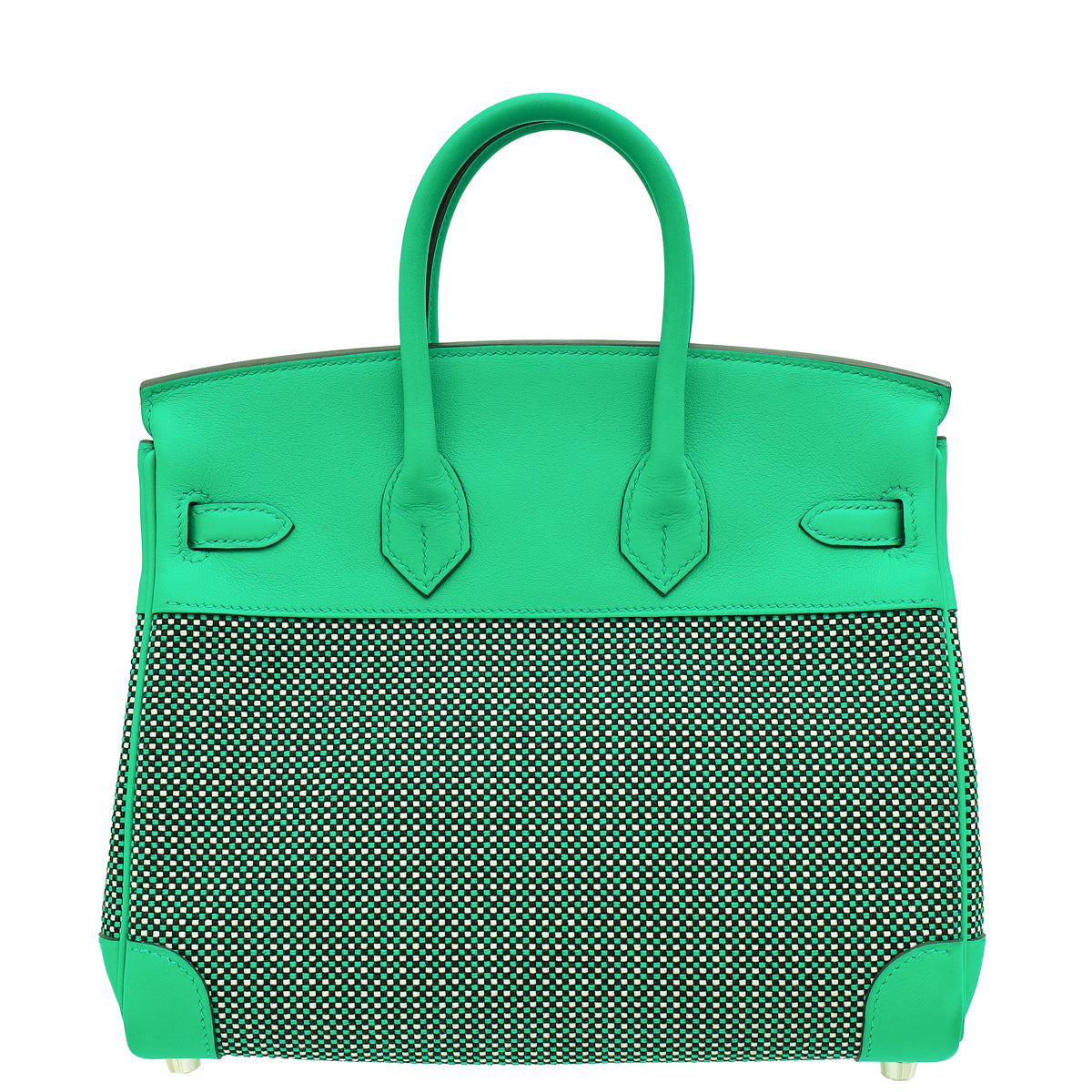 Hermes Tricolor Birkin 25 Swift Toile Quadrille Bag-Hermes-THE CLOSET