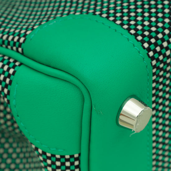 Load image into Gallery viewer, Hermes Tricolor Birkin 25 Swift Toile Quadrille Bag
