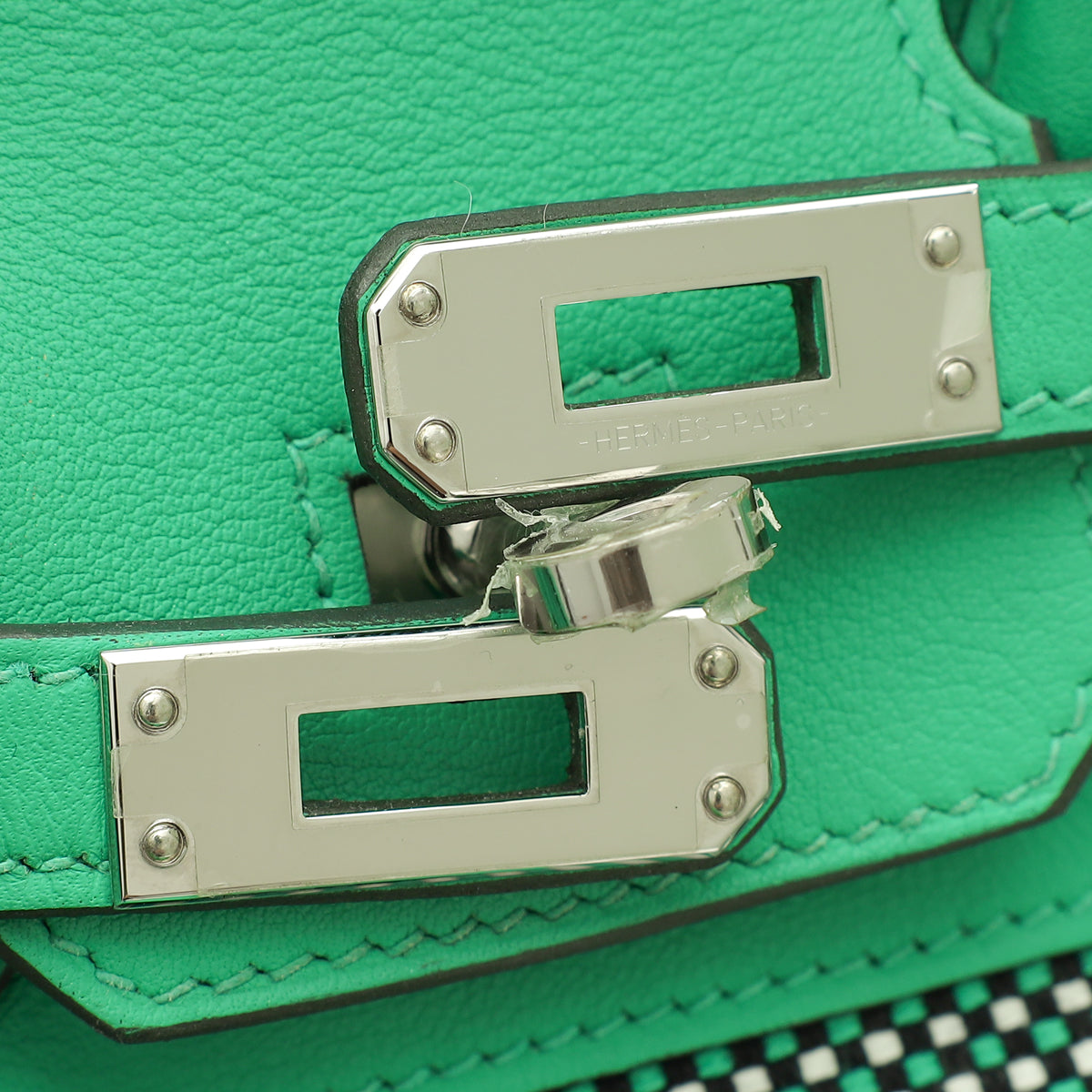 Hermes Tricolor Birkin 25 Swift Toile Quadrille Bag