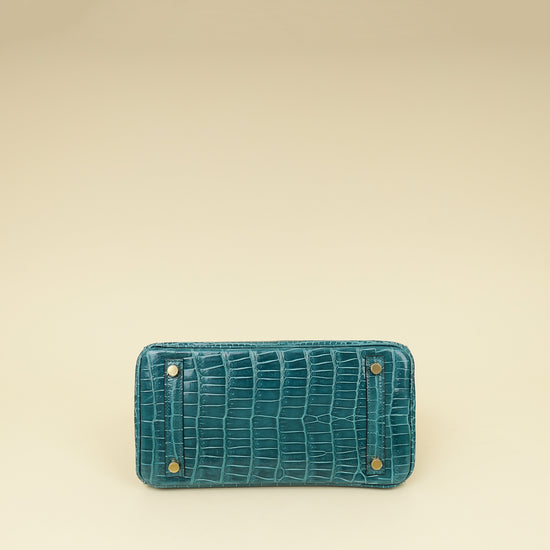 Hermes Colvert Shiny Porosus Crocodile Birkin 25 Bag-Hermes-THE CLOSET