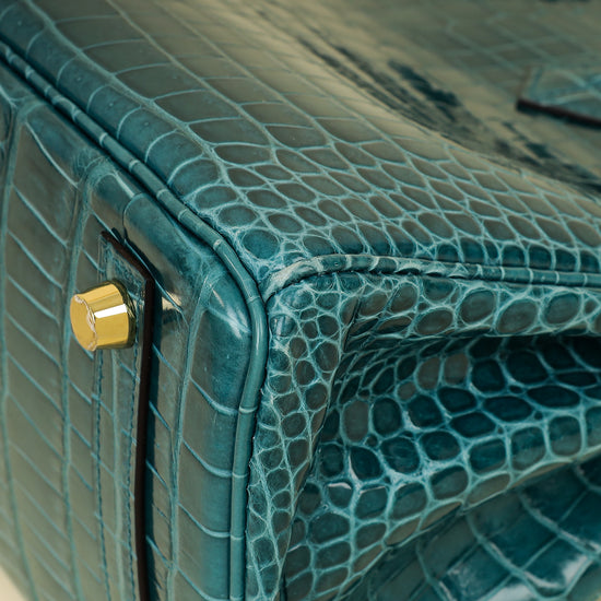 Hermes Colvert Shiny Porosus Crocodile Birkin 25 Bag-Hermes-THE CLOSET