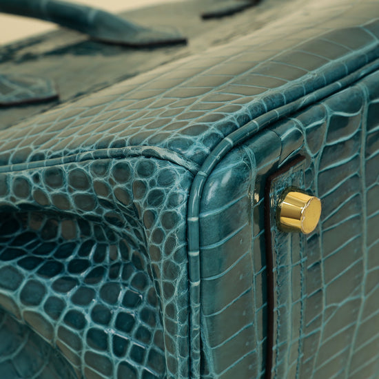 Hermes Colvert Shiny Porosus Crocodile Birkin 25 Bag-Hermes-THE CLOSET
