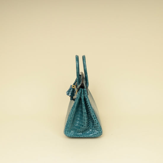 Hermes Colvert Shiny Porosus Crocodile Birkin 25 Bag-Hermes-THE CLOSET