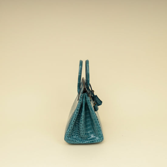 Hermes Colvert Shiny Porosus Crocodile Birkin 25 Bag-Hermes-THE CLOSET