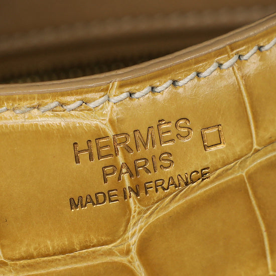 Hermes Jaune Poussin Alligator Passe-Guide Bag-Hermes-THE CLOSET