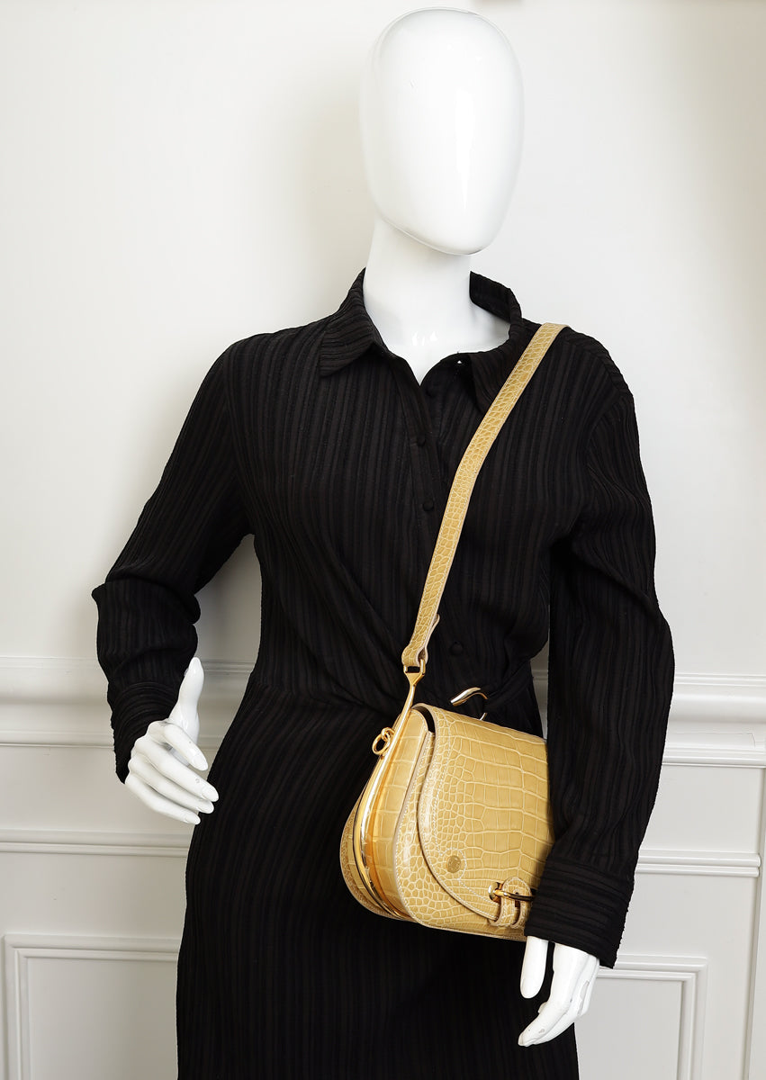 Hermes Jaune Poussin Alligator Passe-Guide Bag-Hermes-THE CLOSET