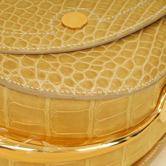 Hermes Jaune Poussin Alligator Passe-Guide Bag-Hermes-THE CLOSET