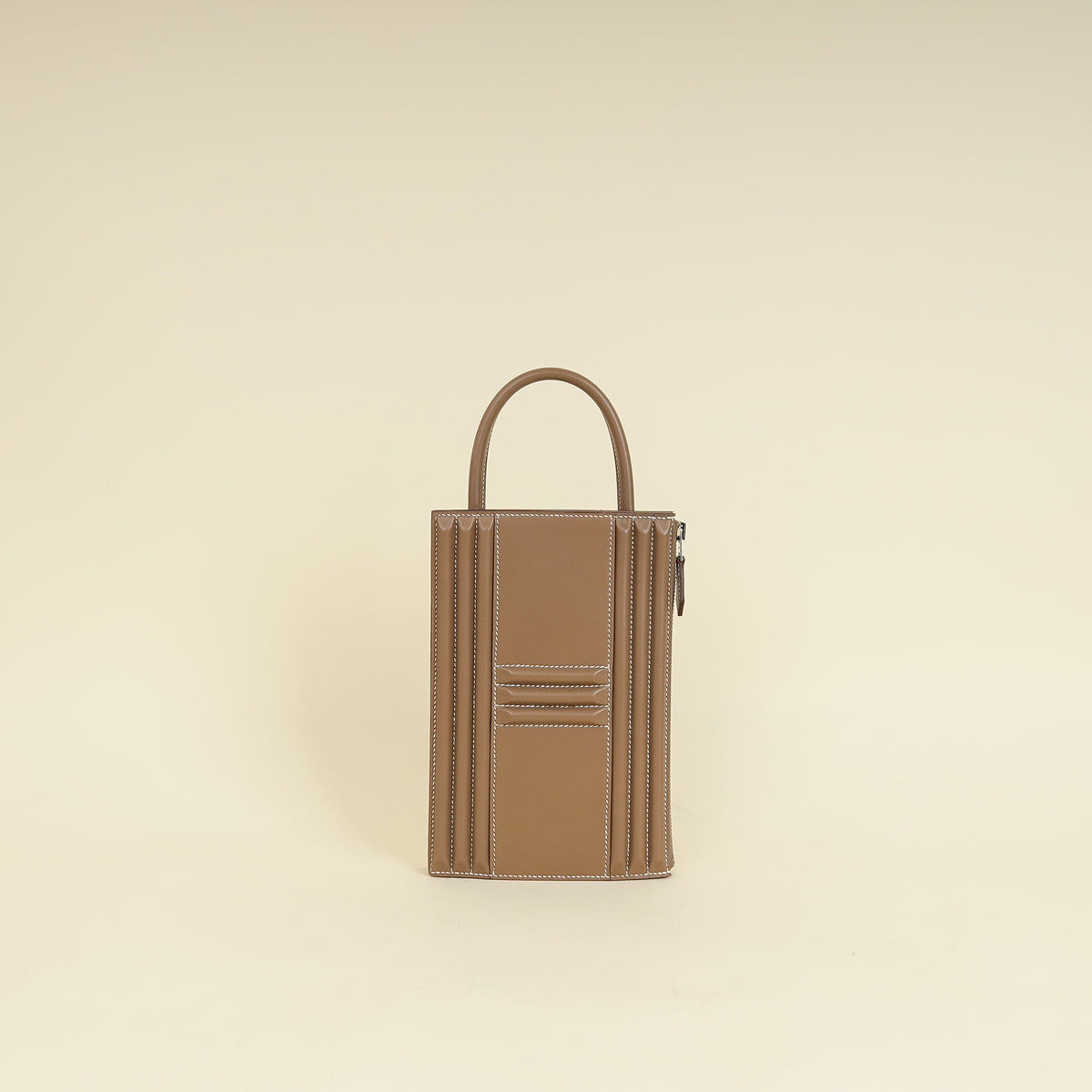 Hermès Etoupe Cadenas clutch-Hermes-THE CLOSET