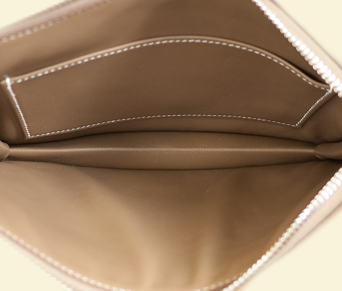 Hermès Etoupe Cadenas clutch-Hermes-THE CLOSET