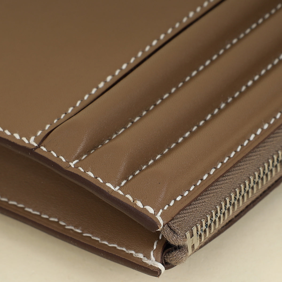 Hermès Etoupe Cadenas clutch-Hermes-THE CLOSET