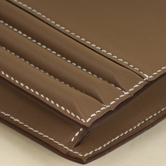 Hermès Etoupe Cadenas clutch-Hermes-THE CLOSET