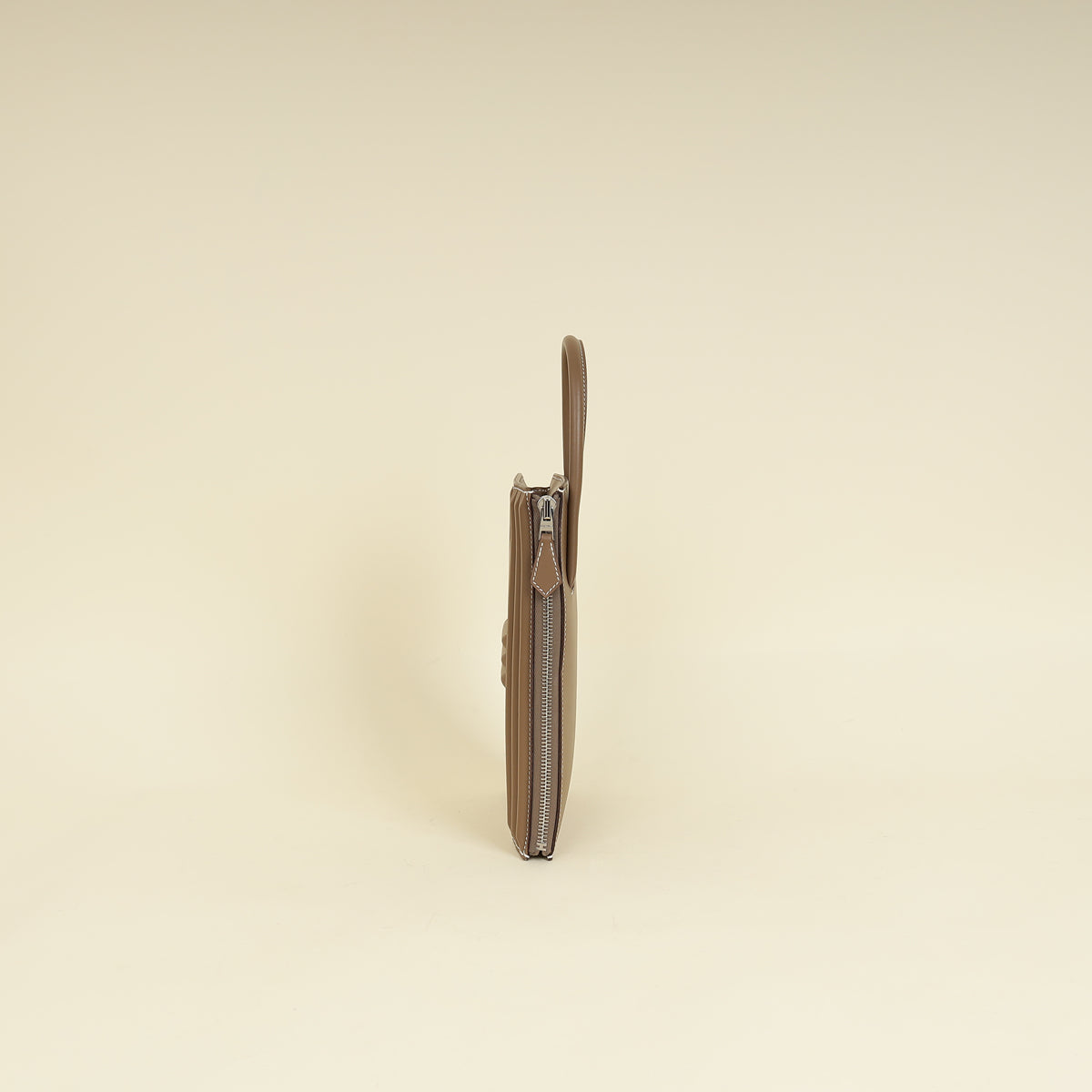 Hermès Etoupe Cadenas clutch-Hermes-THE CLOSET