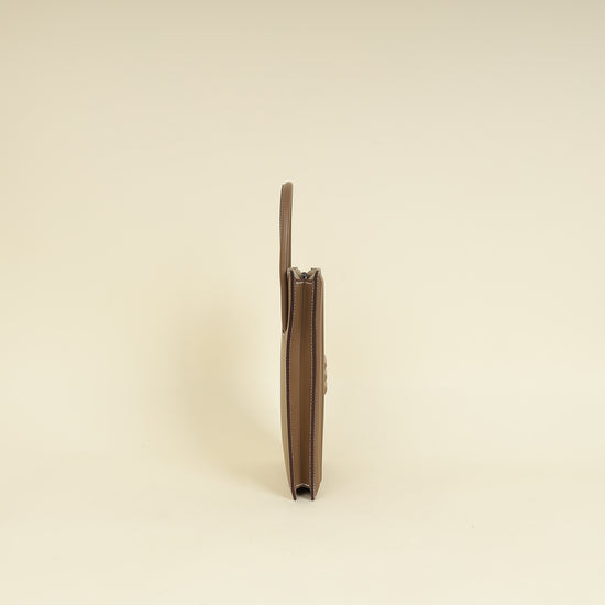 Hermès Etoupe Cadenas clutch-Hermes-THE CLOSET