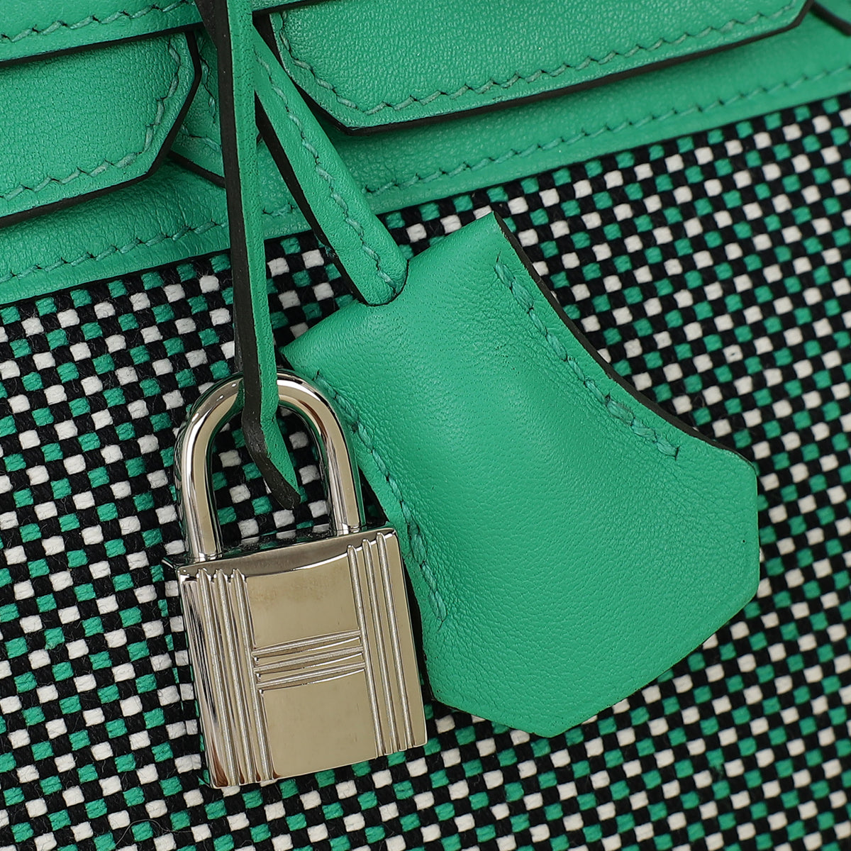 Hermes Tricolor Toile Quadrille Birkin 25 Bag