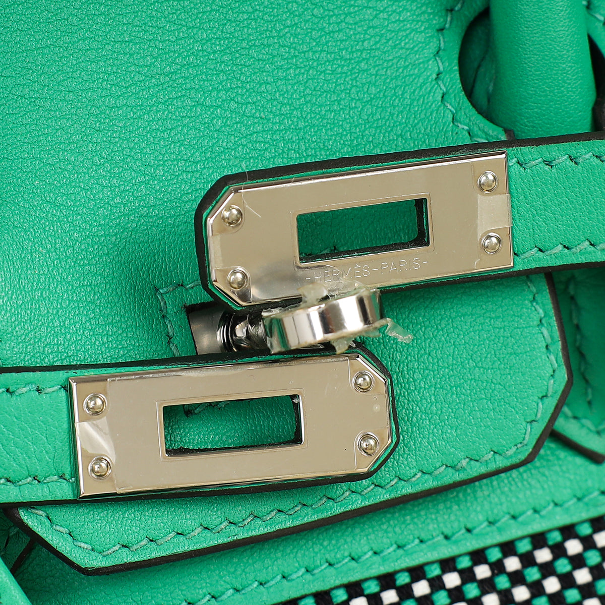 Hermes Tricolor Toile Quadrille Birkin 25 Bag