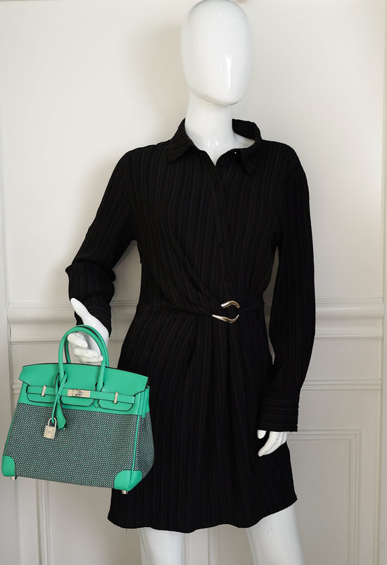 Hermes Tricolor Toile Quadrille Birkin 25 Bag