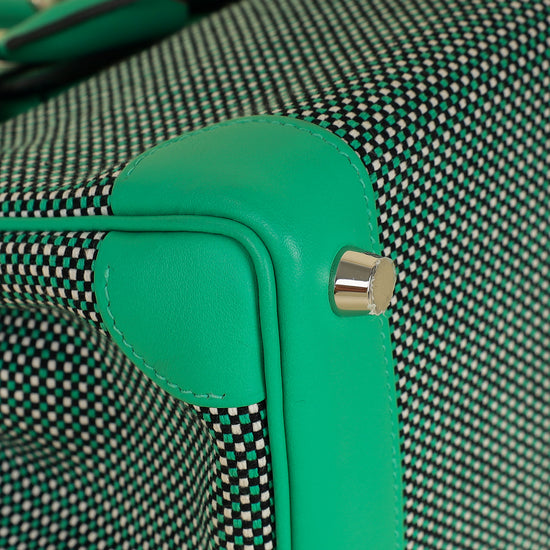 Hermes Tricolor Toile Quadrille Birkin 25 Bag