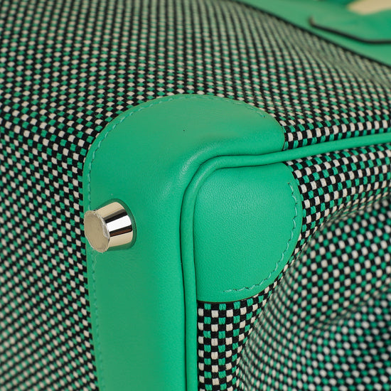 Hermes Tricolor Toile Quadrille Birkin 25 Bag