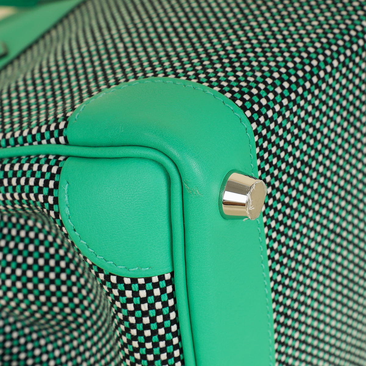 Hermes Tricolor Toile Quadrille Birkin 25 Bag