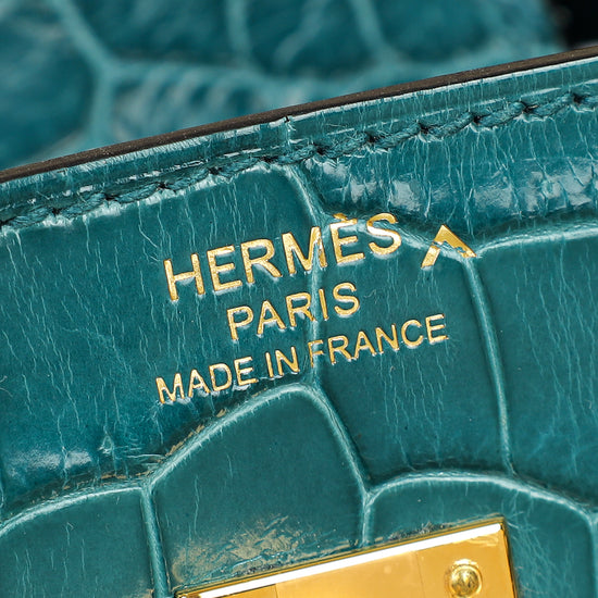 Hermes Colvert Shiny Crocodile Porosus Birkin 25 Bag