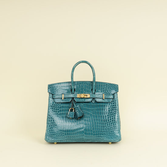 Hermes Colvert Shiny Crocodile Porosus Birkin 25 Bag