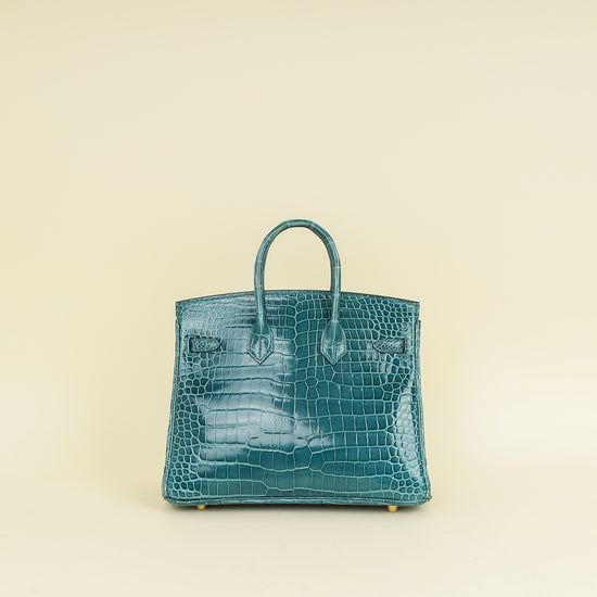 Hermes Colvert Shiny Crocodile Porosus Birkin 25 Bag