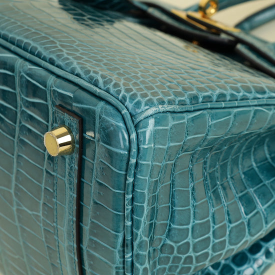 Hermes Colvert Shiny Crocodile Porosus Birkin 25 Bag
