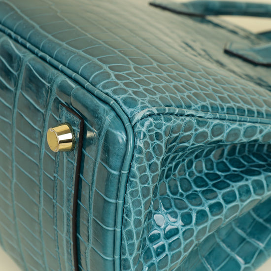 Hermes Colvert Shiny Crocodile Porosus Birkin 25 Bag