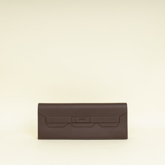 Hermes Rouge Sellier Birkin Shadow Clutch