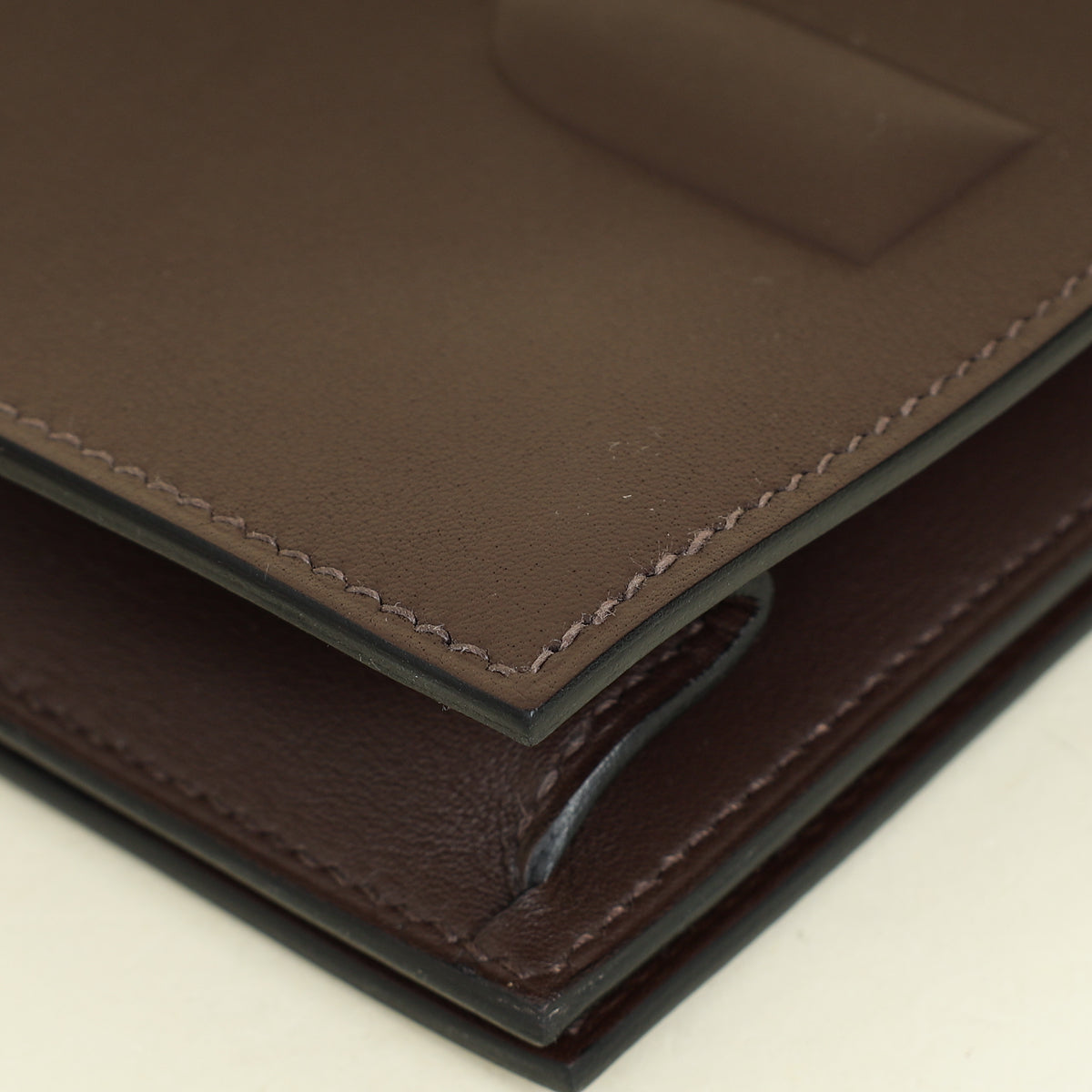 Hermes Rouge Sellier Birkin Shadow Clutch