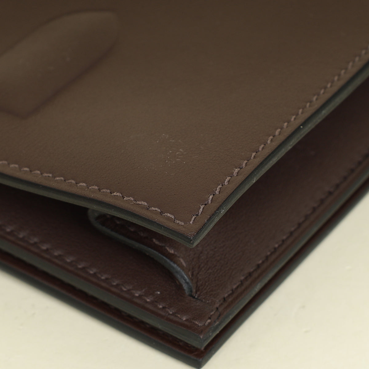 Hermes Rouge Sellier Birkin Shadow Clutch